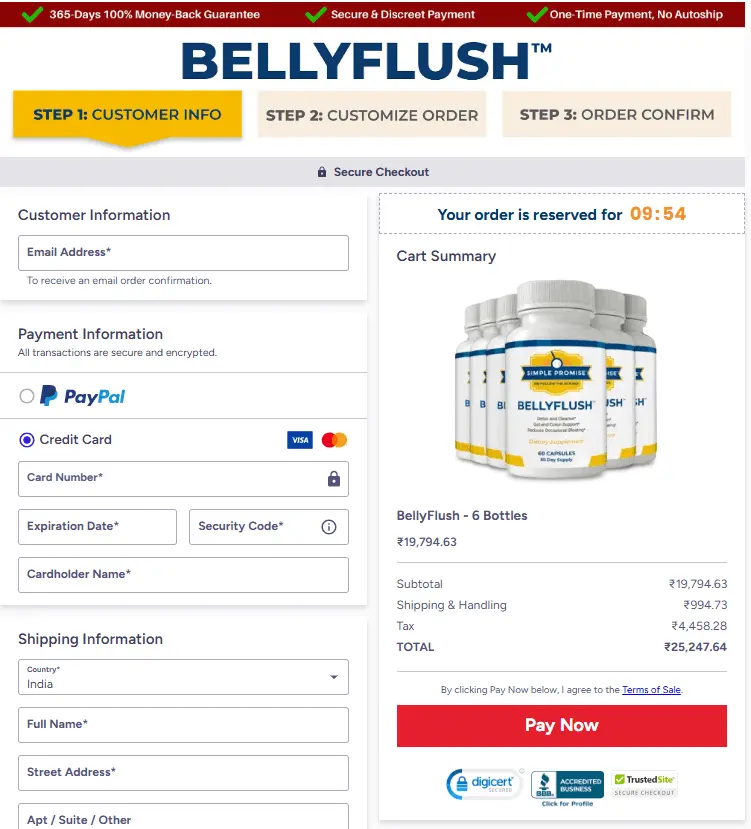 Belly Flush checkout